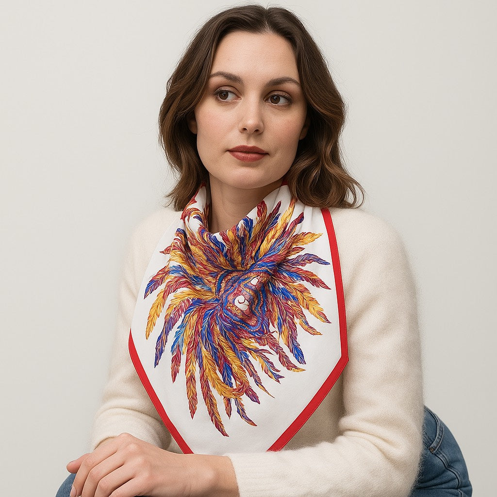 Vends grand châle, paréo, foulard en soie.