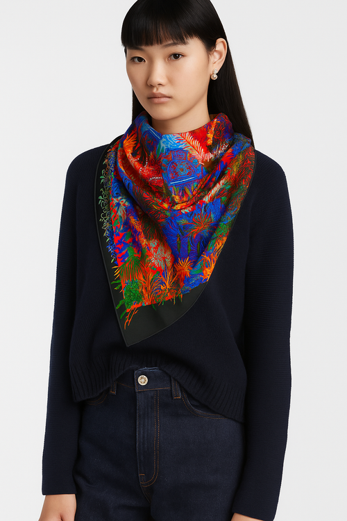 Vends grand châle, paréo, foulard en soie.
