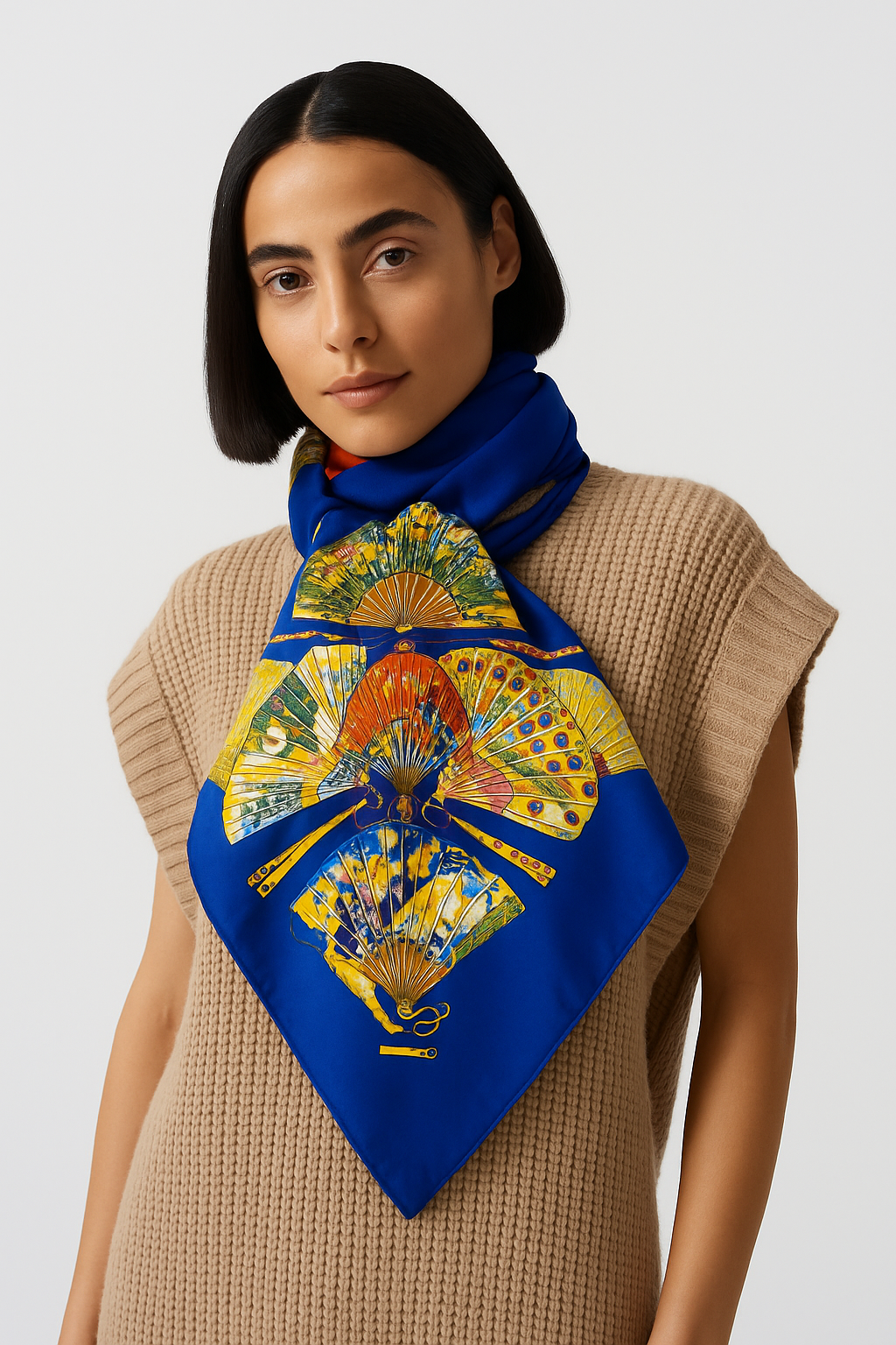 Vends grand châle, paréo, foulard en soie.